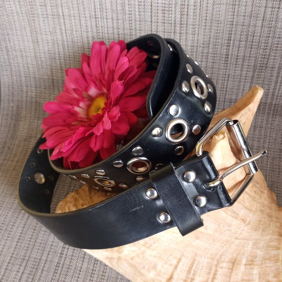 Accessories - black and silver studded belt  (S/M)